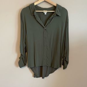A New Day Green Blouse Size L